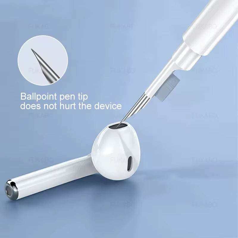 Bluetooth earphone cleaning kit for AirPods with multi-functional pen cleaning an earbud.