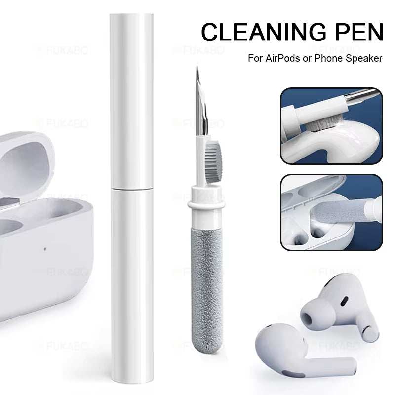Bluetooth earphone cleaning kit for AirPods Pro 1 2 3, featuring a multi-functional cleaning pen and brush.
