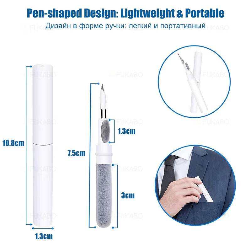 Bluetooth earphone cleaning kit with pen-shaped design, lightweight and portable, ideal for AirPods maintenance.
