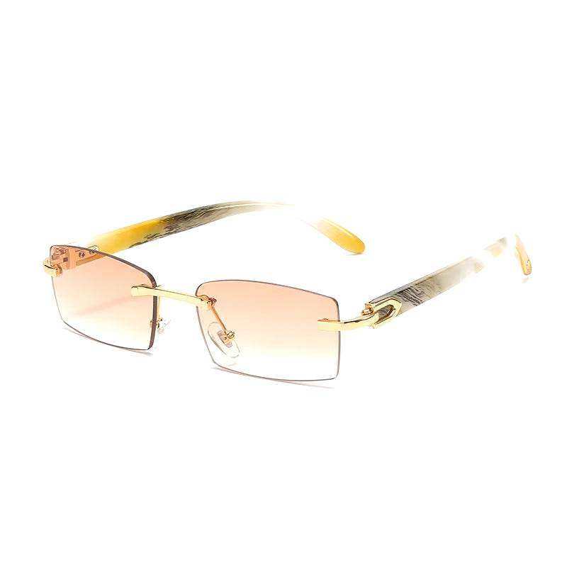 Sunglasses Rimless Rimless horn sunglasses with lightweight buffalo horn frames and UV-400 protection.