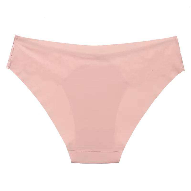 3-piece sexy women's underwear set, featuring a pale pink brief.