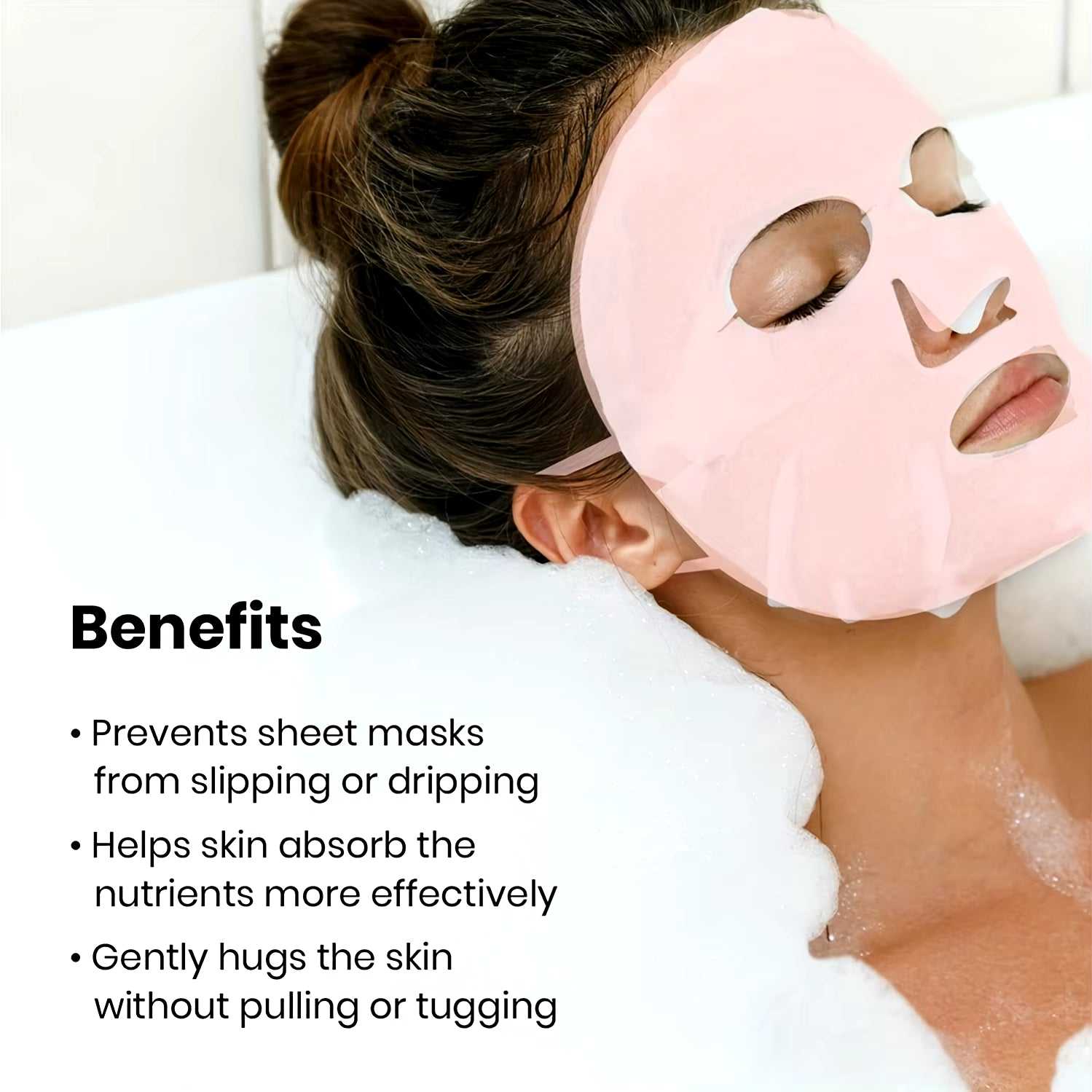 3D Silicone Face Cover for moisturizing and firming, ear-hanging design, boosts absorption of skincare products.