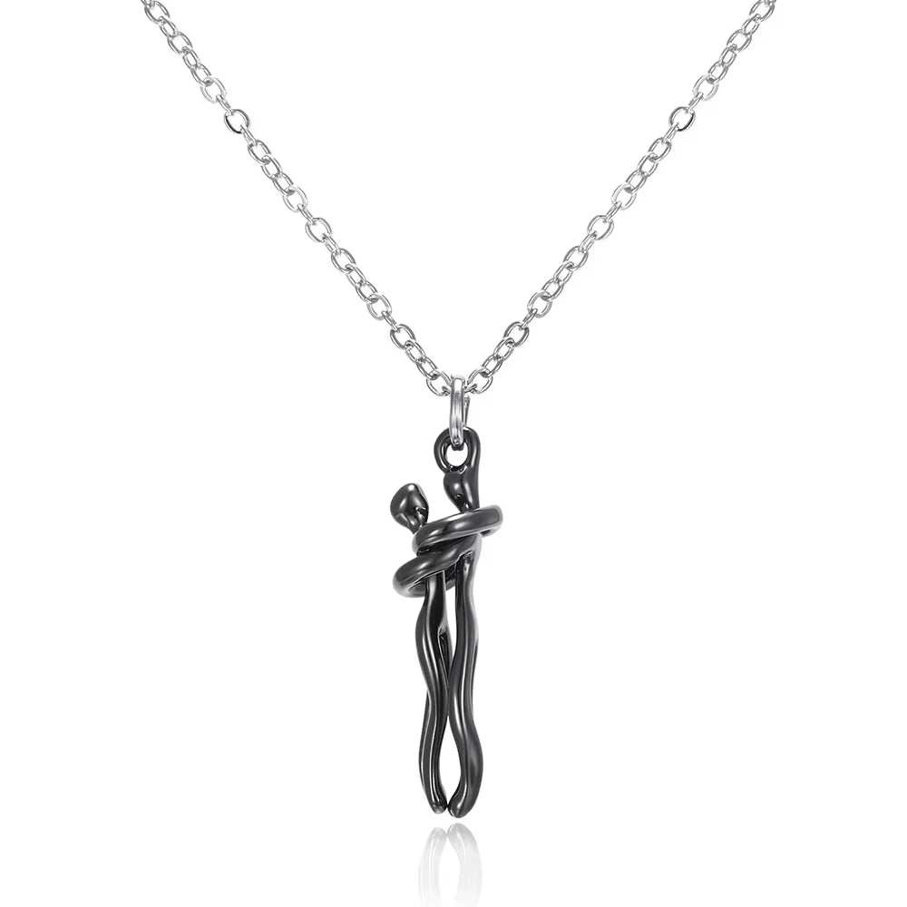Fashion Hugging Necklace Choker Pendant featuring an elegant design, symbolizing love and connection.