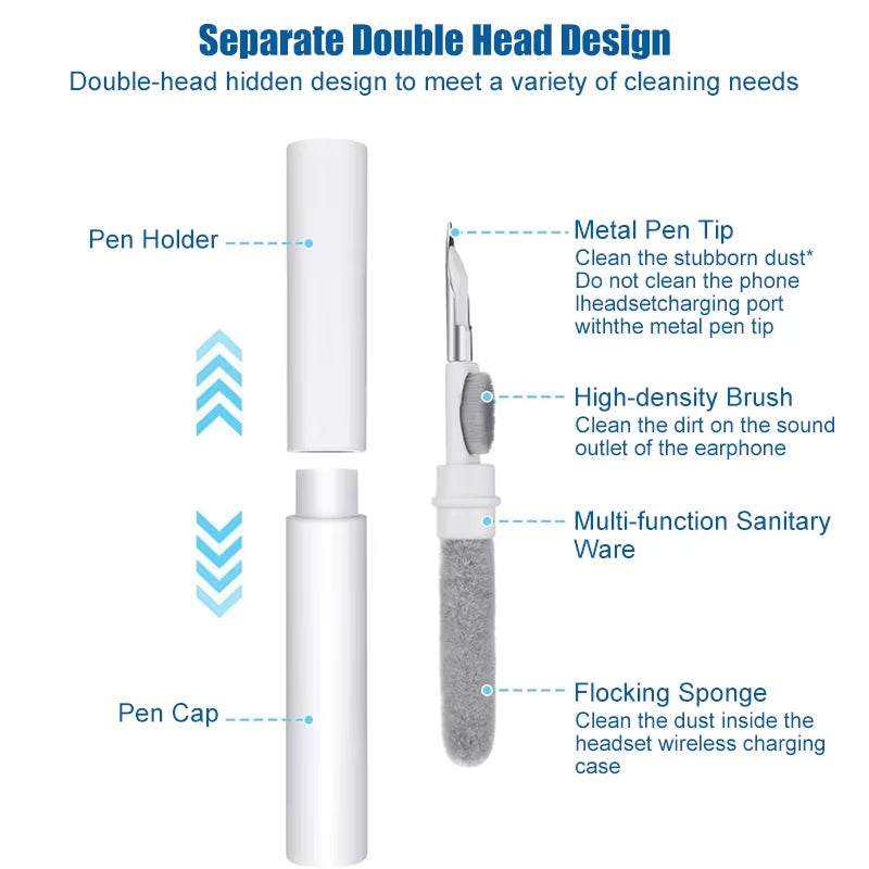 Bluetooth earphone cleaning kit with multi-functional double head design for AirPods Pro 1 2 3.