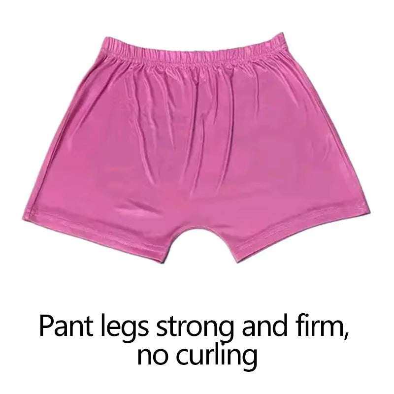 Soft pink pajamas boxer shorts with durable, no-curl leg design for cozy comfort.