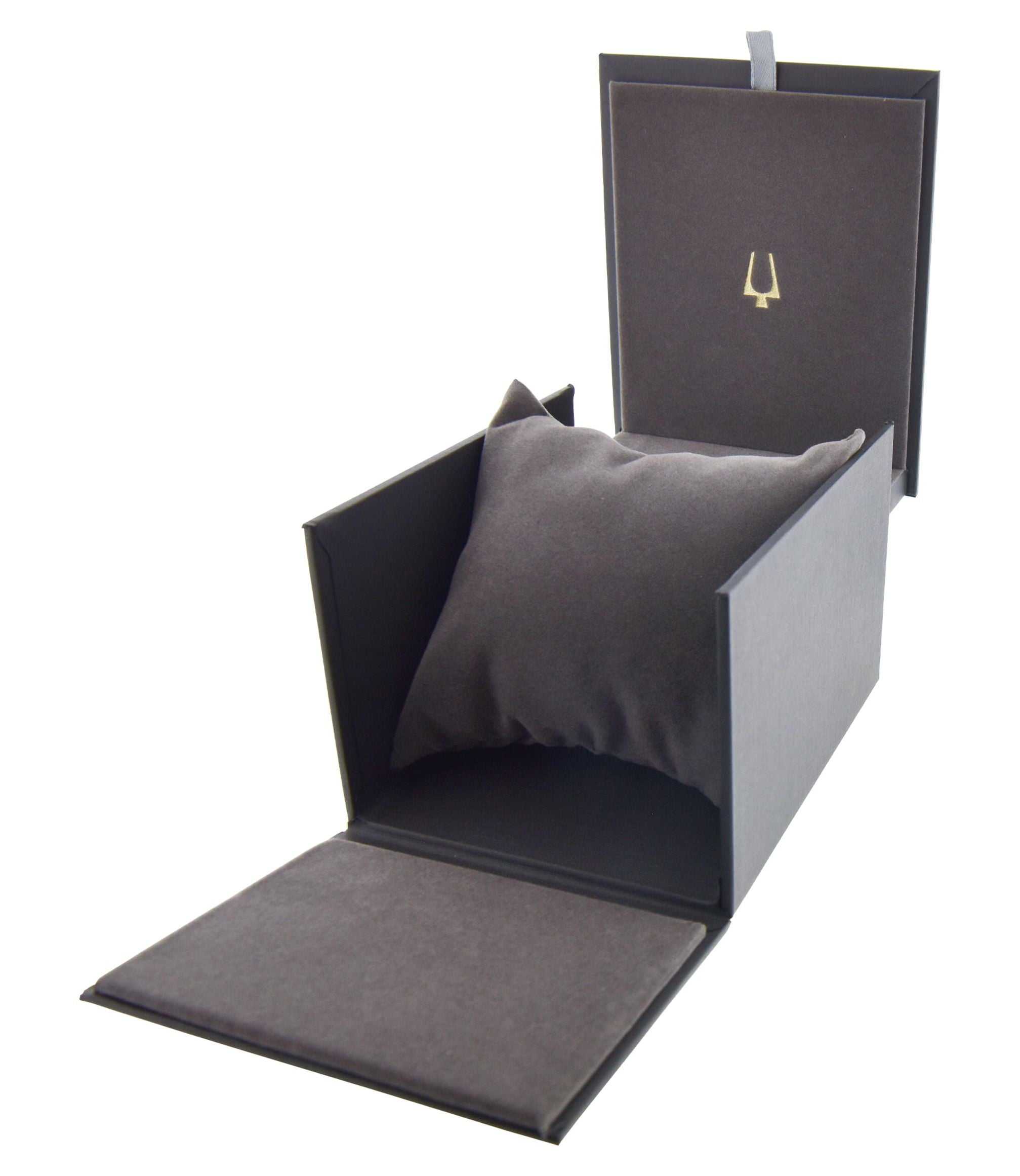 Men's two-tone chronograph silver dial bracelet watch in box.