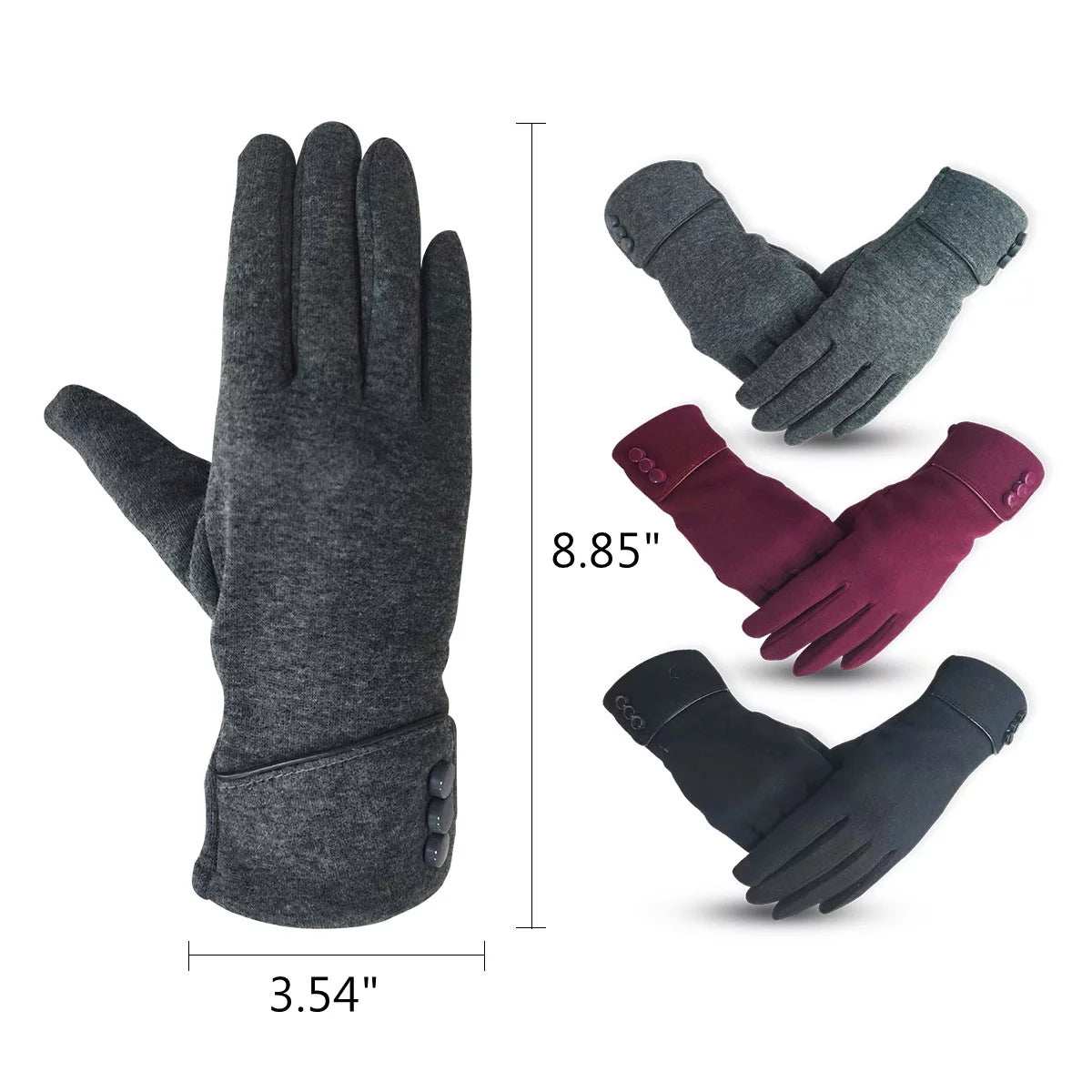 Fingers Gloves for Women with Touchscreen Texting Capability in Multiple Colors