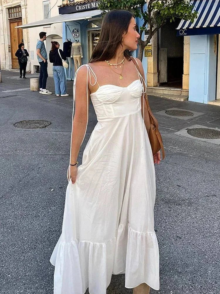 Women Fashion Summer Sleeveless Beach Long Dress