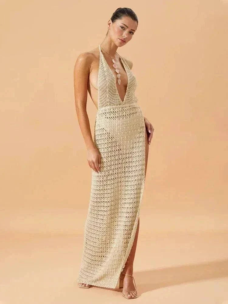 Sexy Deep V Neck Backless Knit