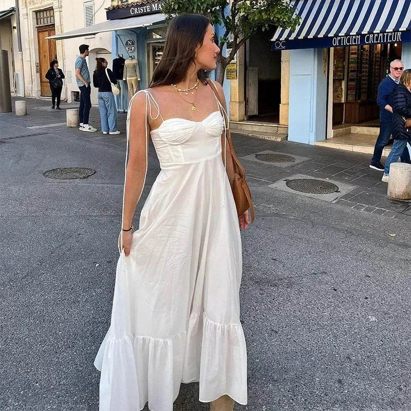 Women Fashion Summer Sleeveless Beach Long Dress