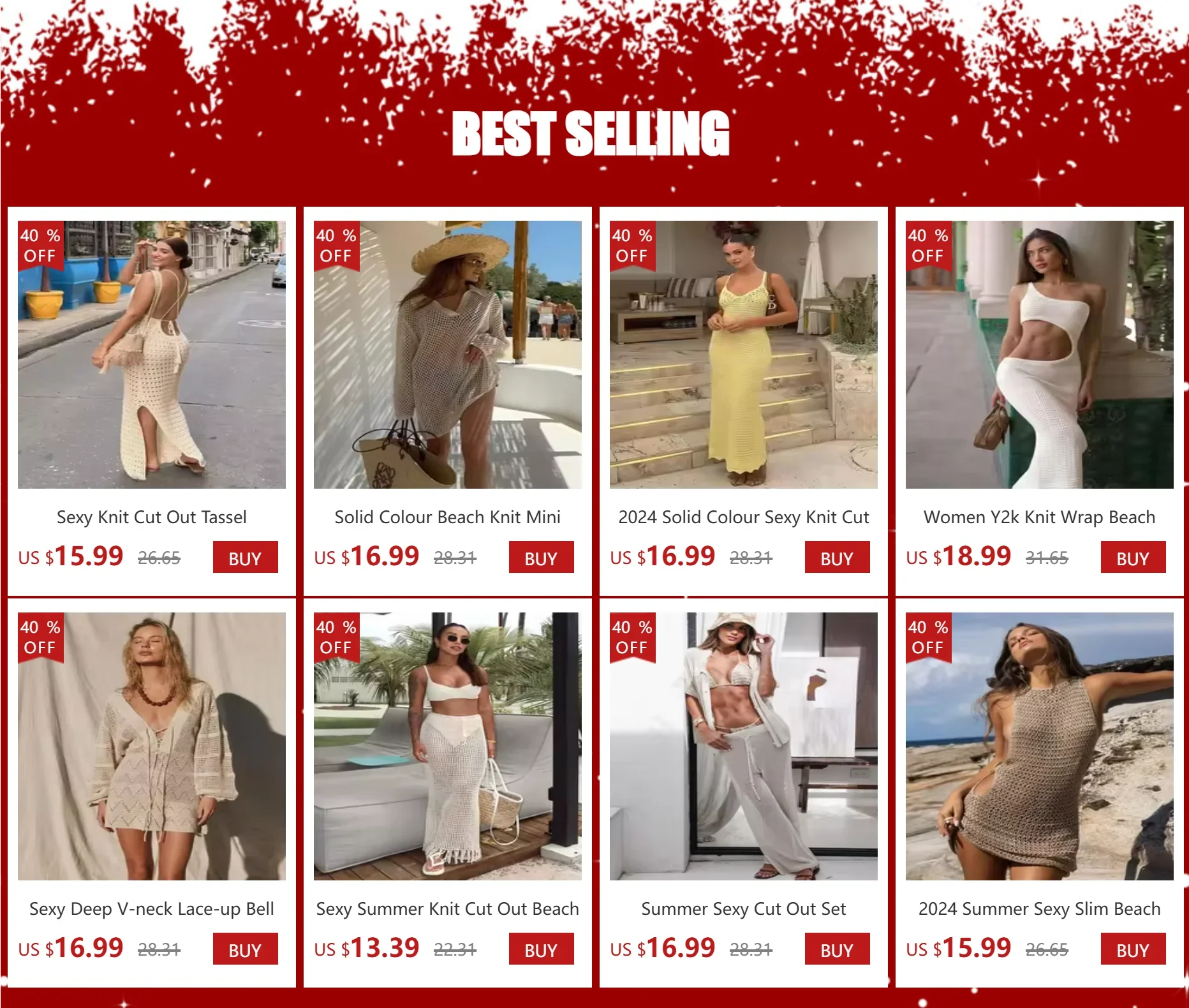 Sexy Deep V Neck Backless Knit