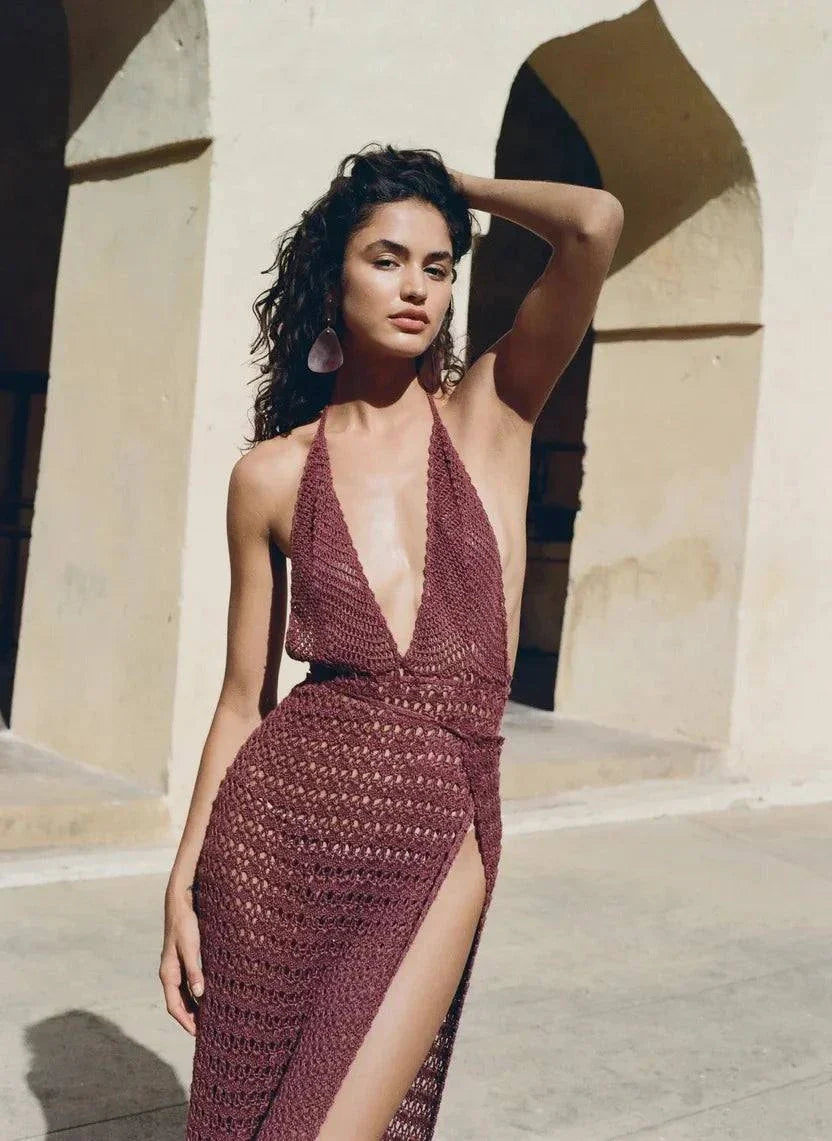 Sexy Deep V Neck Backless Knit