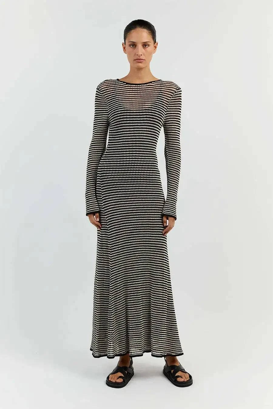 Maxi Dress Elegant Long Sleeve