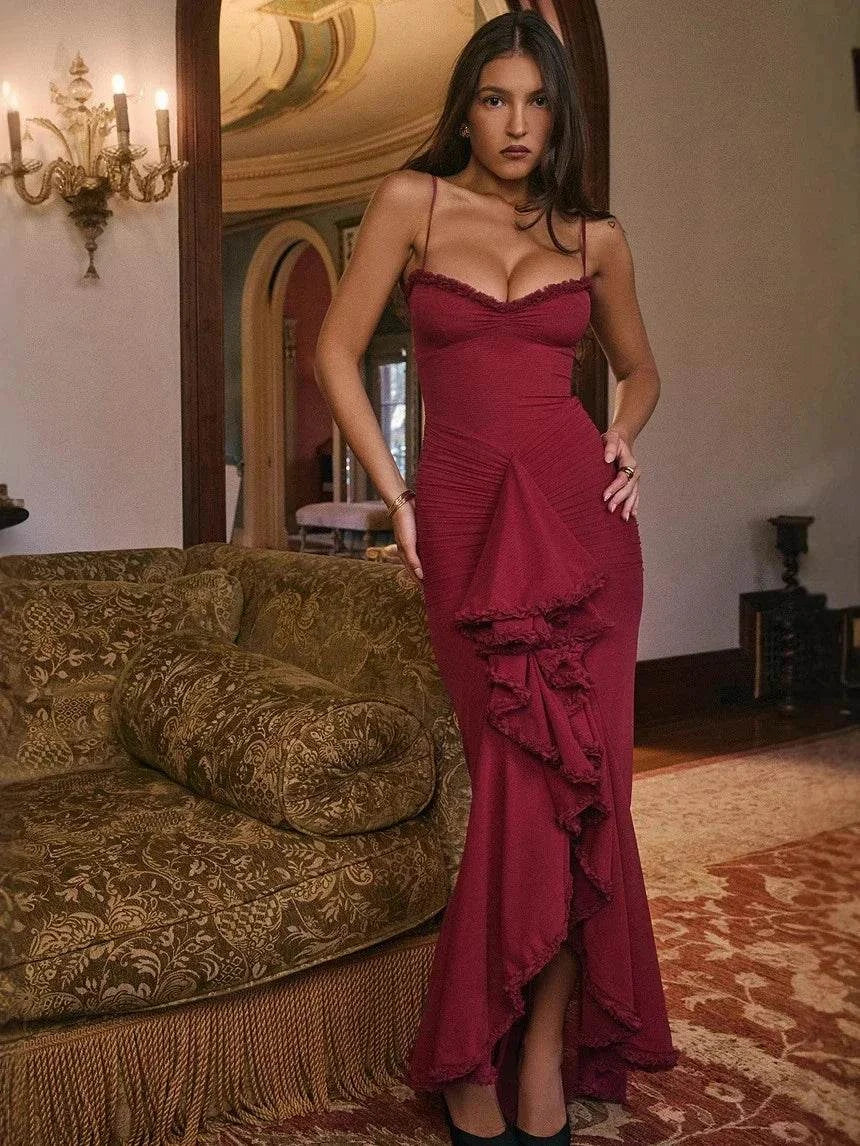 Elegant Mesh Dress Yellow Long Dresses