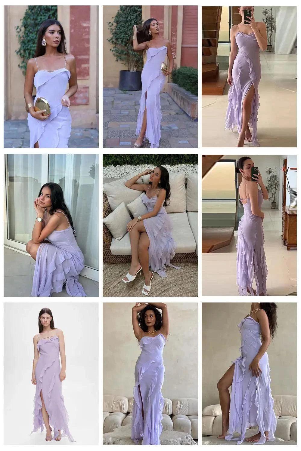 woman elegant sling dress fashion