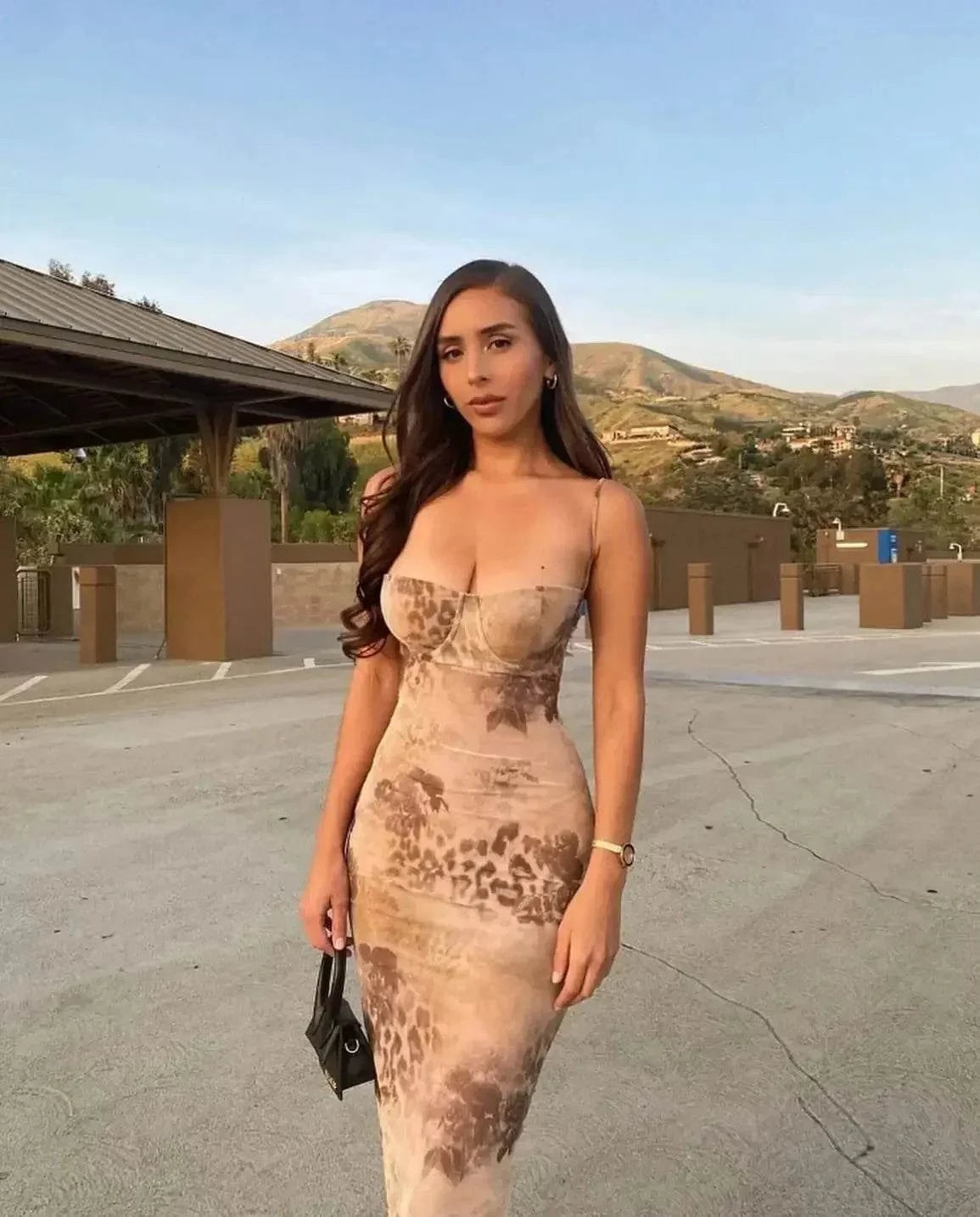 Elegant Mesh Dress Yellow Long Dresses