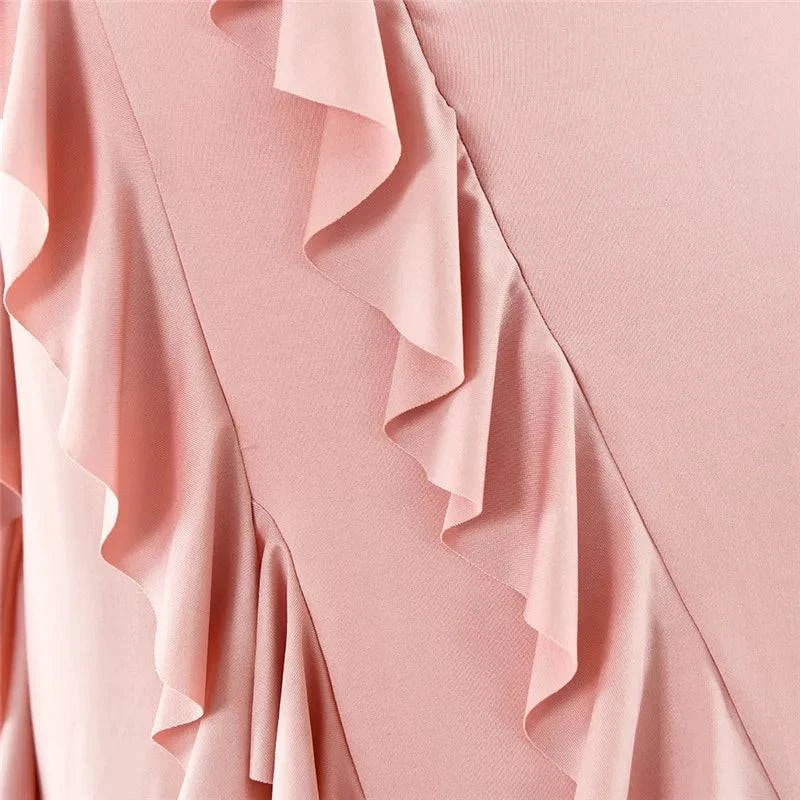 Elegant Ruffle Sexy Maxi Dress Women