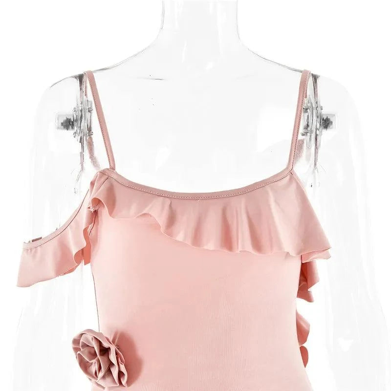 Elegant Ruffle Sexy Maxi Dress Women