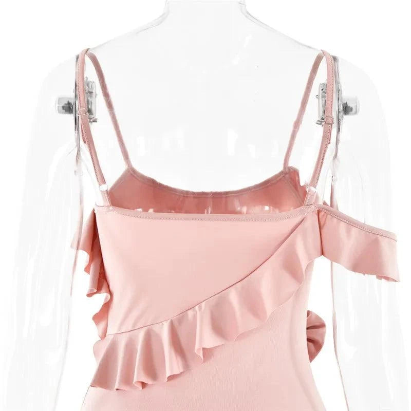 Elegant Ruffle Sexy Maxi Dress Women