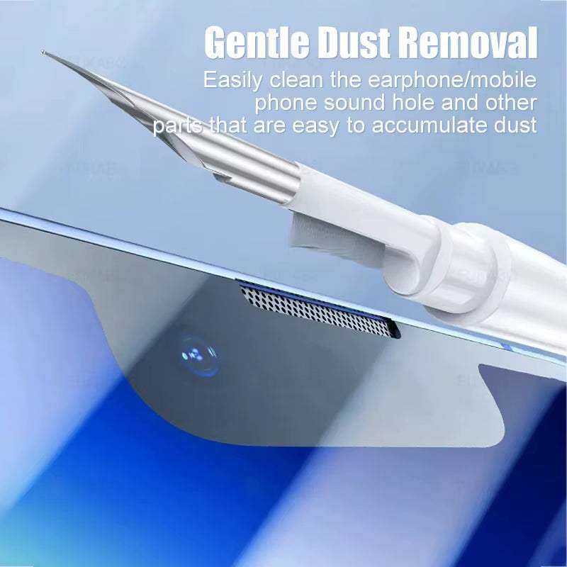 Gentle dust removal tool for AirPods and mobile devices.